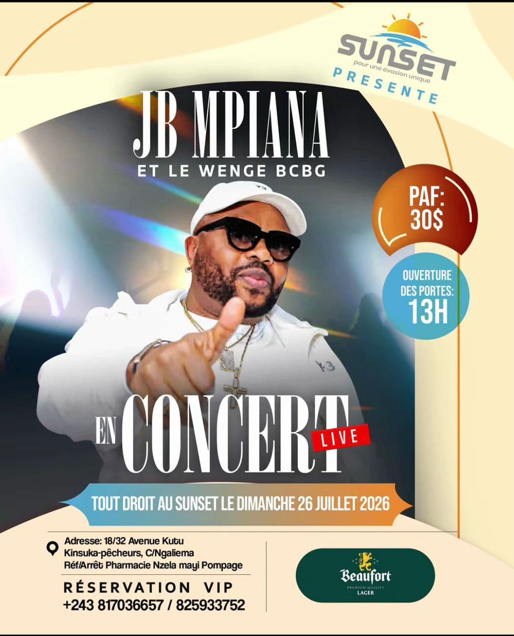 Concert JB Mpiana et son orchestre Wenge BCBG